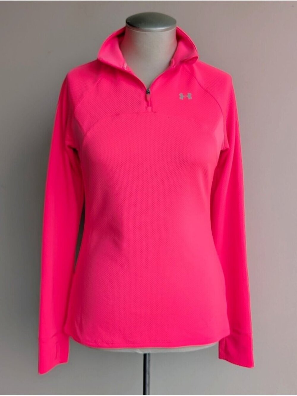 Under Armour Neon Pink Quarter Zip Top - Breast Cancer Run Shirt